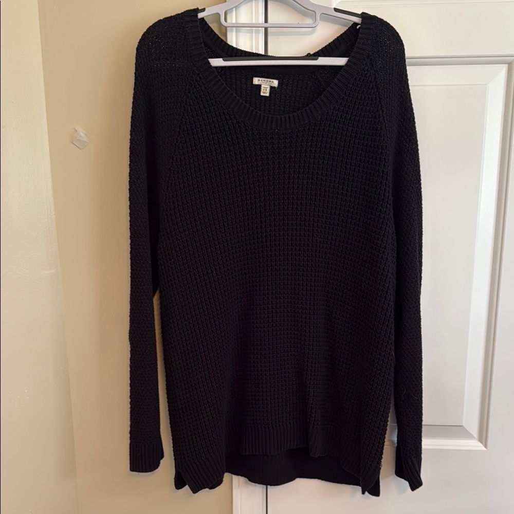 Sonoma Women's Black Crew Neck Sweater